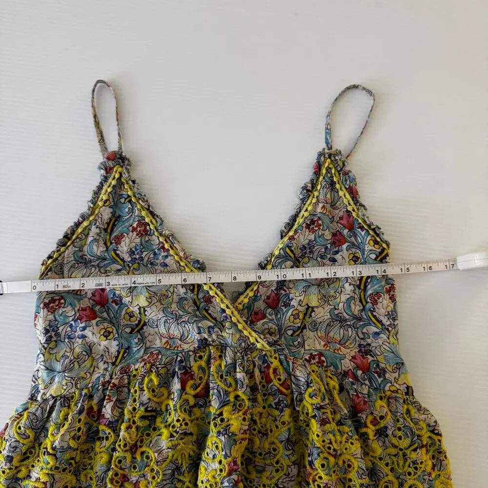 Anthropologie Barok Embroidered Floral Mini Dress Euro Summer Resort M Babydoll - Picture 10 of 16